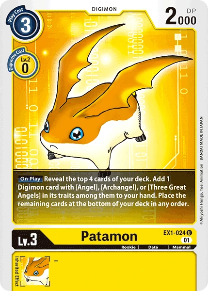 Digimon Kartenspiel Sammelkarte EX1-024 Patamon