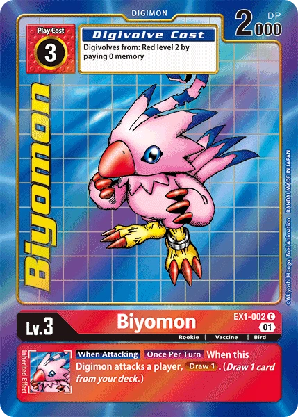 Digimon Kartenspiel Sammelkarte EX1-002 Biyomon alternatives Artwork 1