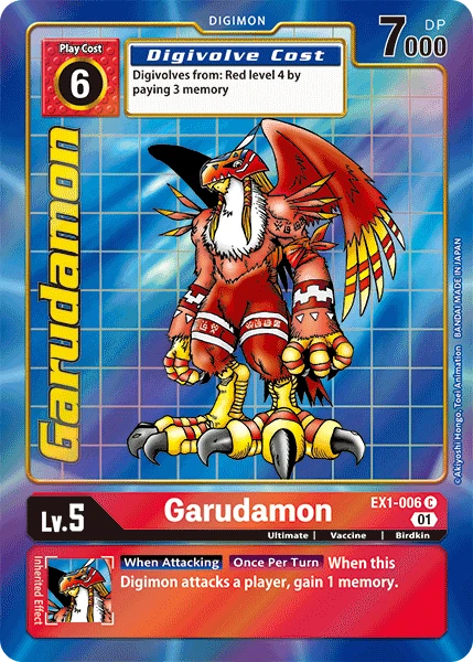 Digimon Kartenspiel Sammelkarte EX1-006 Garudamon alternatives Artwork 1