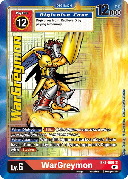 Digimon Kartenspiel Sammelkarte EX1-009 WarGreymon alternatives Artwork 1