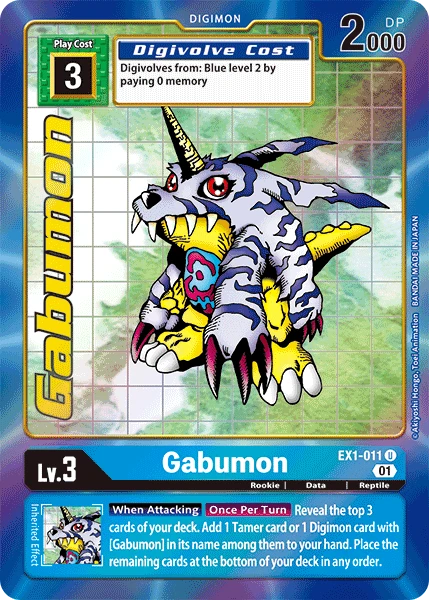 Digimon Kartenspiel Sammelkarte EX1-011 Gabumon alternatives Artwork 1