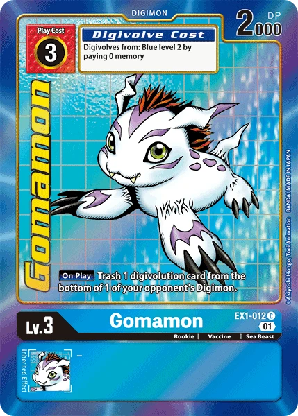 Digimon Kartenspiel Sammelkarte EX1-012 Gomamon alternatives Artwork 1