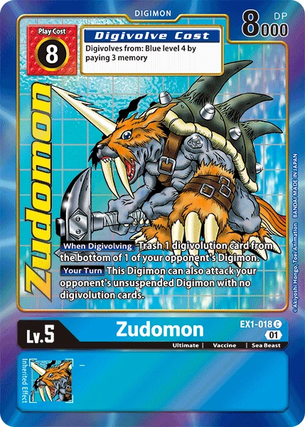 Digimon Kartenspiel Sammelkarte EX1-018 Zudomon alternatives Artwork 1
