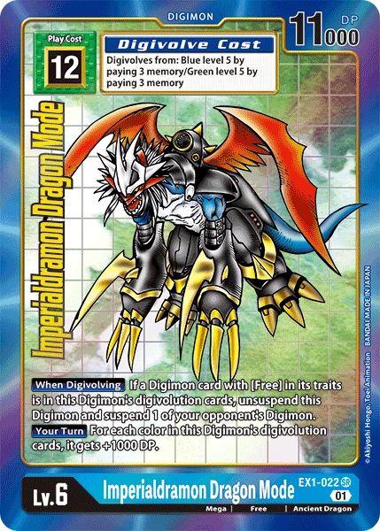 Digimon Kartenspiel Sammelkarte EX1-022 Imperialdramon Dragon Mode alternatives Artwork 1