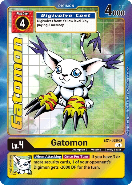 Digimon Kartenspiel Sammelkarte EX1-026 Gatomon alternatives Artwork 1