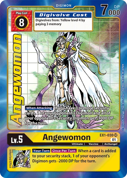 Digimon Kartenspiel Sammelkarte EX1-030 Angewomon alternatives Artwork 1