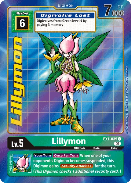 Digimon Kartenspiel Sammelkarte EX1-039 Lillymon alternatives Artwork 1