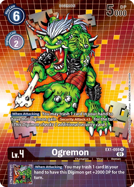 Digimon Kartenspiel Sammelkarte EX1-059 Ogremon alternatives Artwork 1