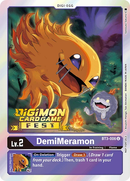 Digimon Kartenspiel Sammelkarte BT3-006 DemiMeramon alternatives Artwork 1