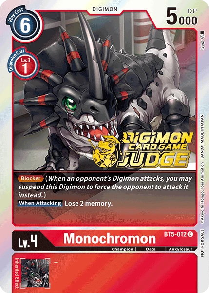 Digimon Kartenspiel Sammelkarte BT5-012 Monochromon alternatives Artwork 1
