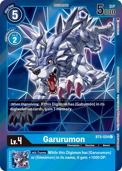 Digimon Kartenspiel Sammelkarte BT5-024 Garurumon alternatives Artwork 1