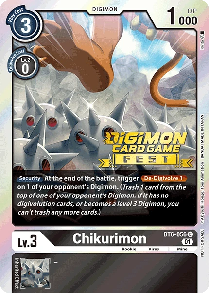 Digimon Kartenspiel Sammelkarte BT6-056 Chikurimon alternatives Artwork 1