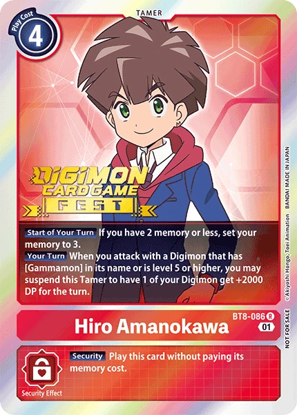 Digimon Kartenspiel Sammelkarte BT8-086 Hiro Amanokawa alternatives Artwork 1