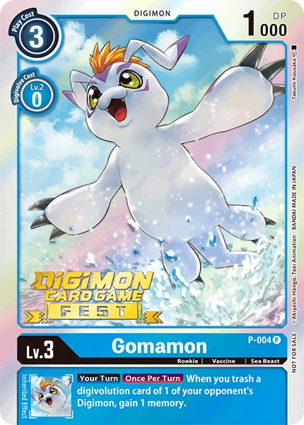 Digimon Kartenspiel Sammelkarte P-004 Gomamon alternatives Artwork 1