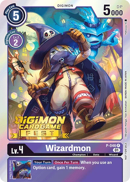 Digimon Kartenspiel Sammelkarte P-046 Wizardmon alternatives Artwork 1