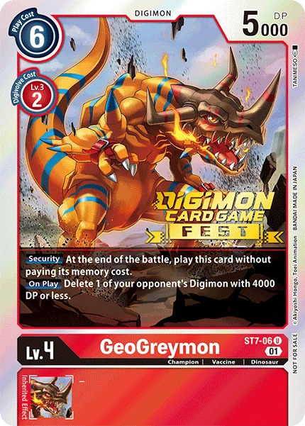 Digimon Kartenspiel Sammelkarte ST7-06 GeoGreymon alternatives Artwork 1