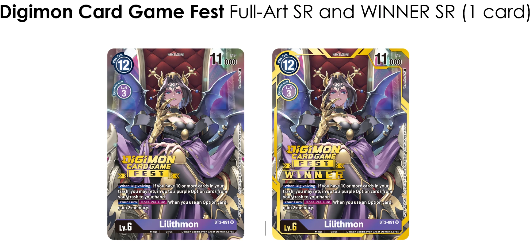 Digimon Card Game Fest 2022 Event Siegerkarten: Lilithmon