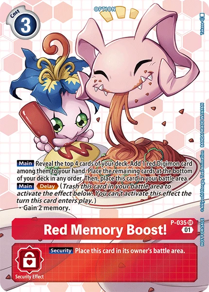 Digimon Card Game Sammelkarte P-035 Red Memory Boost! alternatives Artwork 1