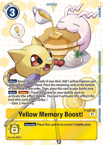 Digimon Card Game Sammelkarte P-037 Yellow Memory Boost! alternatives Artwork 1