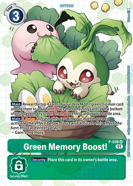Digimon Card Game Sammelkarte P-038 Green Memory Boost! alternatives Artwork 1
