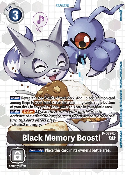 Digimon Card Game Sammelkarte P-039 Black Memory Boost! alternatives Artwork 1