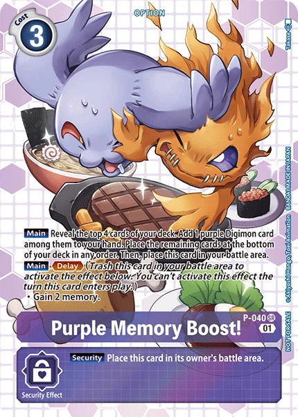 Digimon Card Game Sammelkarte P-040 Purple Memory Boost! alternatives Artwork 1