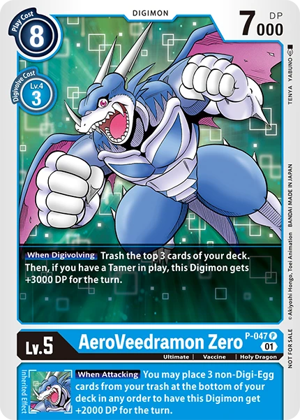 Digimon Card Game Sammelkarte P-047 AeroVeedramon Zero