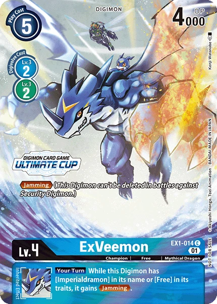 Digimon Card Game Sammelkarte EX1-014 ExVeemon alternatives Artwork 1