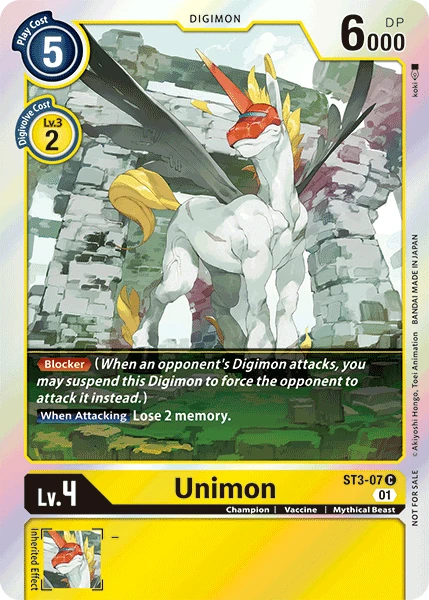 Digimon Card Game Sammelkarte ST3-07 Unimon alternatives Artwork 2