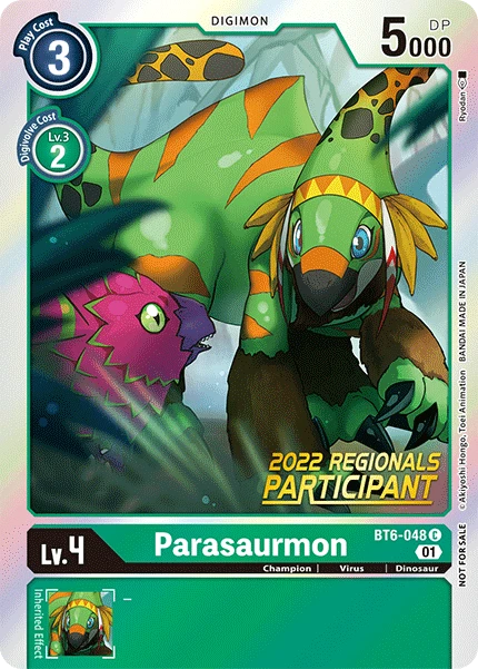 Digimon Card Game Sammelkarte BT6-048 Parasaurmon alternatives Artwork 1