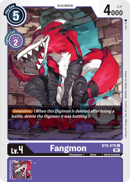 Digimon Card Game Sammelkarte BT8-076 Fangmon