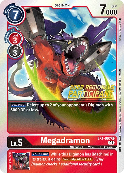 Digimon Card Game Sammelkarte EX1-007 Megadramon alternatives Artwork 1