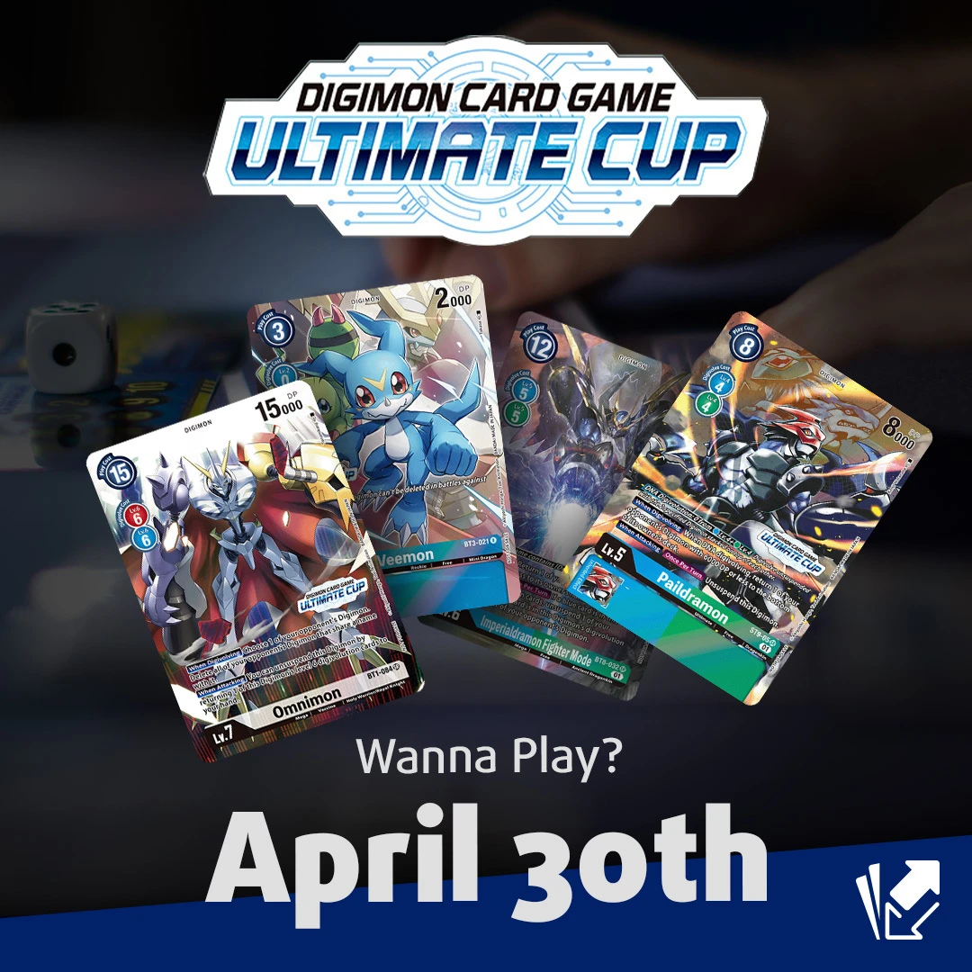 Banner des ersten Ultimate Cup Turniers des Digimon Card Game