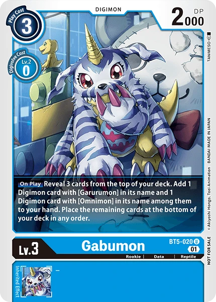 Digimon Card Game Sammelkarte BT5-020 Gabumon alternatives Artwork 2