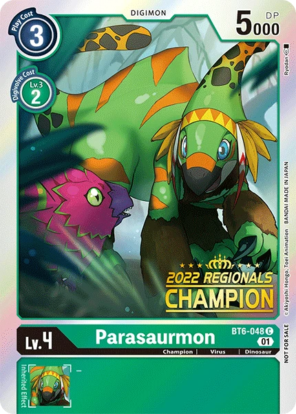 Digimon Card Game Sammelkarte BT6-048 Parasaurmon alternatives Artwork 3