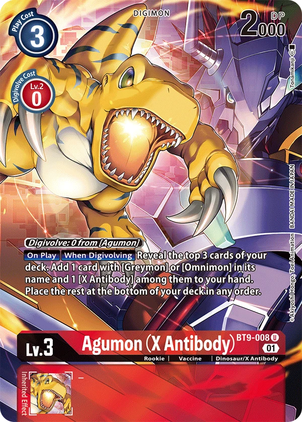 Digimon Card Game Sammelkarte BT9-008 Agumon (X Antibody) alternatives Artwork 1