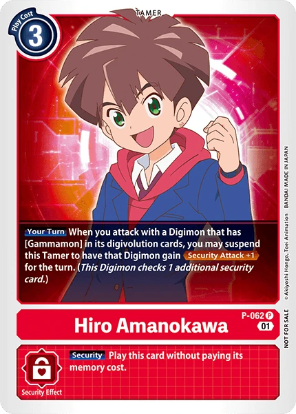 Digimon Card Game Sammelkarte P-062 Hiro Amanokawa
