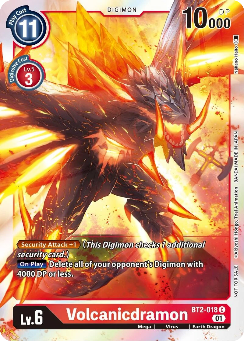 Digimon Card Game Sammelkarte BT2-018 Volcanicdramon alternatives Artwork 1