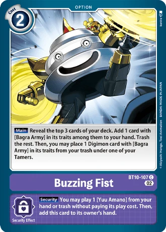 Digimon Card Game Sammelkarte BT10-107 Buzzing Fist