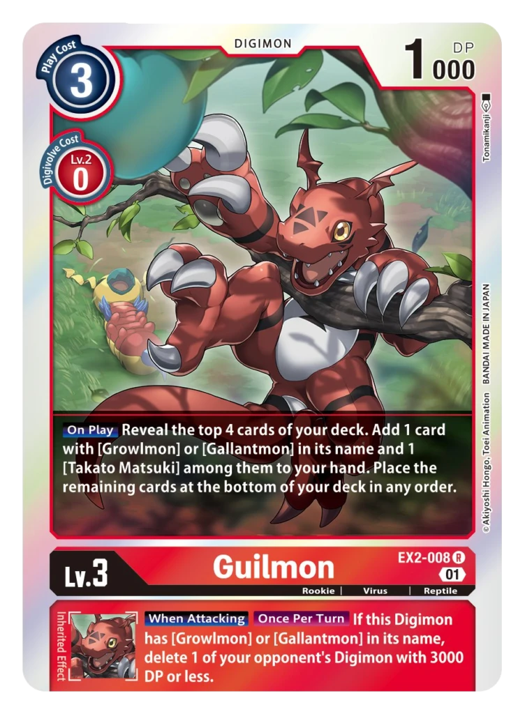 Guilmon EX2-008 des Digimon Card Game