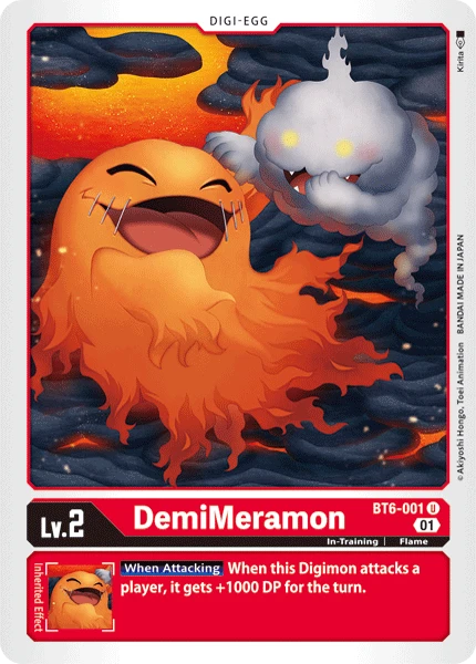 Digimon Card Game Sammelkarte BT6-001 DemiMeramon