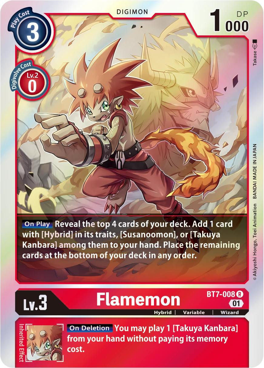 Digimon Card Game Sammelkarte BT7-008 Flamemon