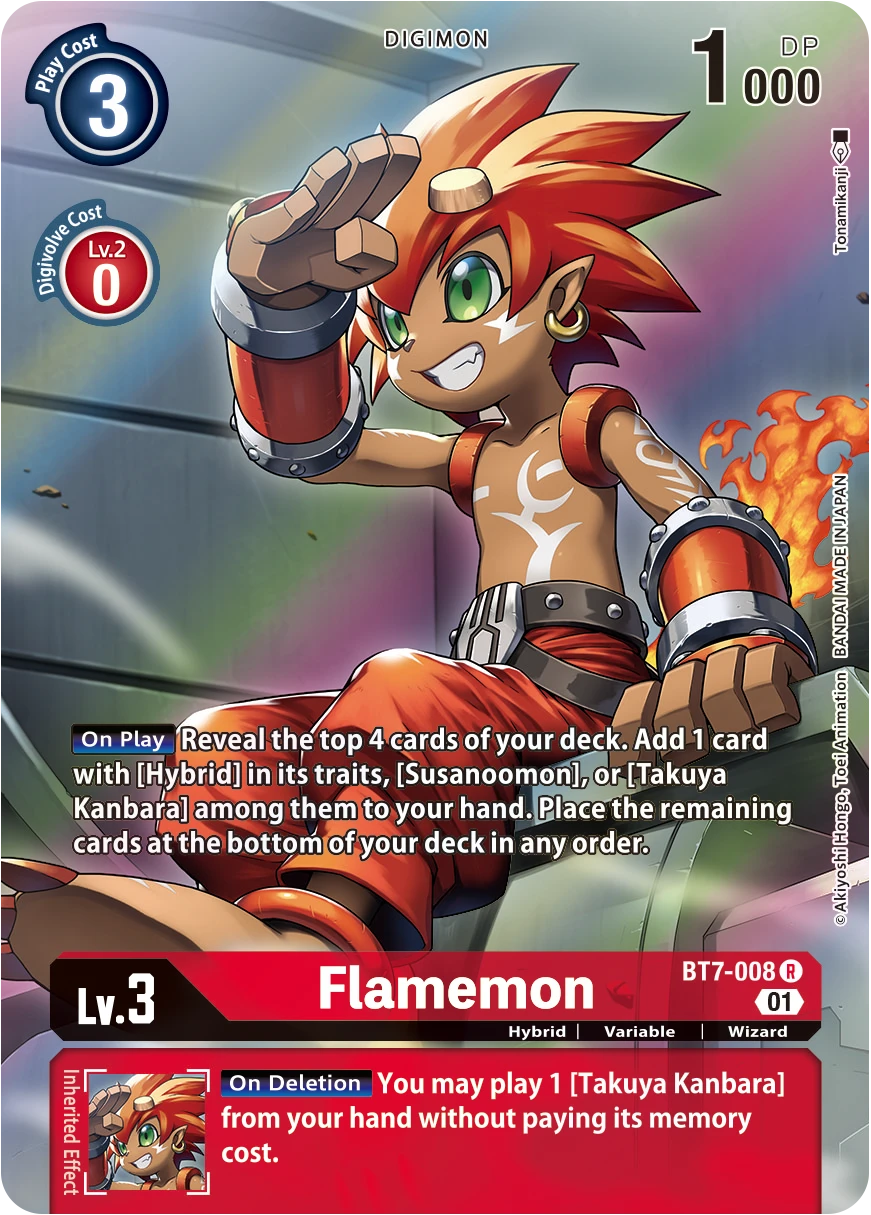 Digimon Card Game Sammelkarte BT7-008 Flamemon alternatives Artwork 1