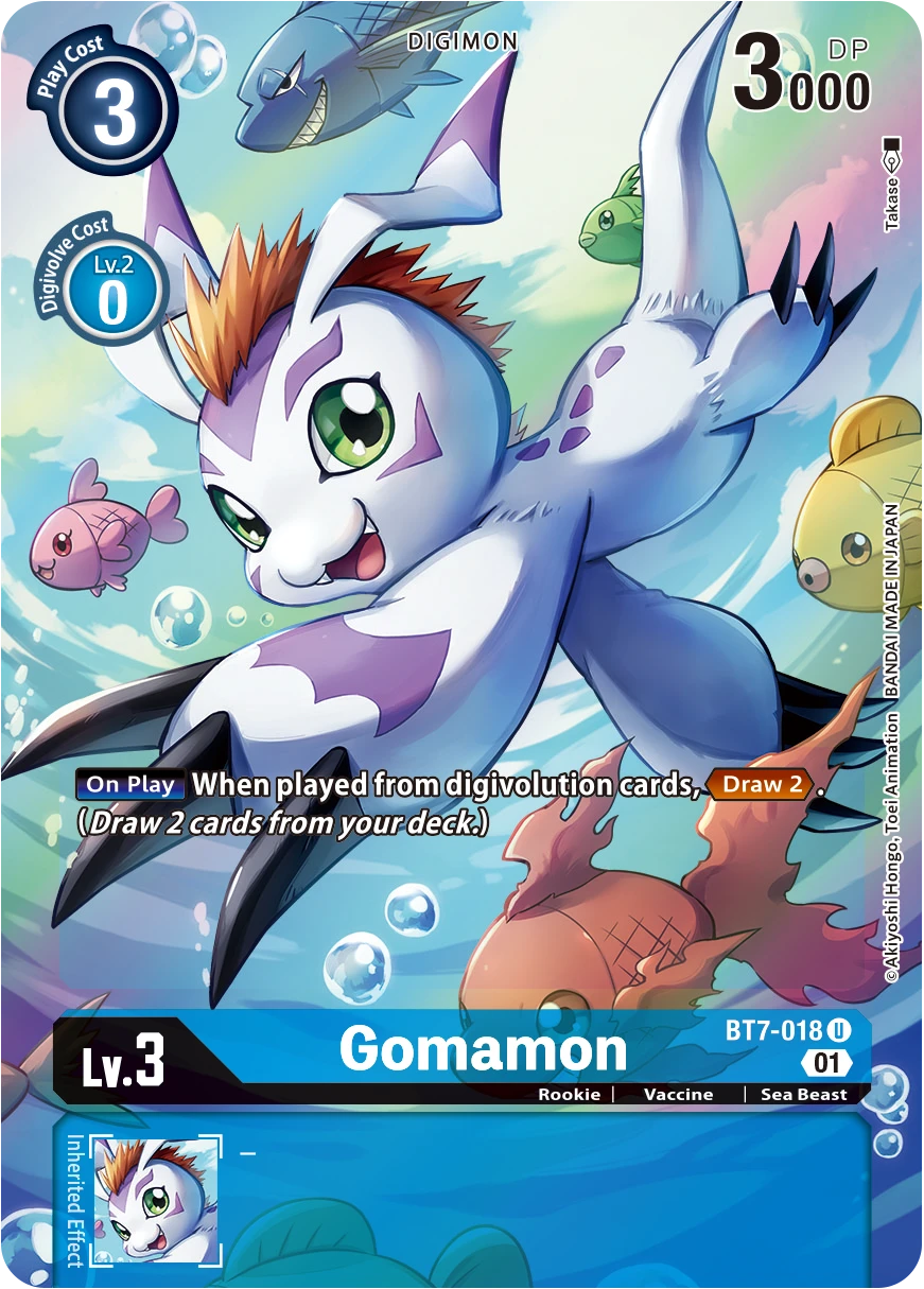 Digimon Card Game Sammelkarte BT7-018 Gomamon alternatives Artwork 1