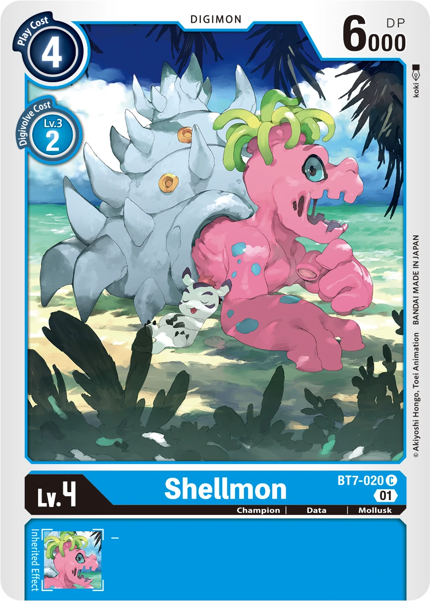 Digimon Card Game Sammelkarte BT7-020 Shellmon