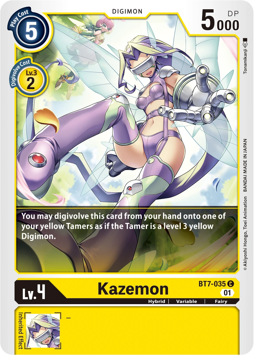 Digimon Card Game Sammelkarte BT7-035 Kazemon