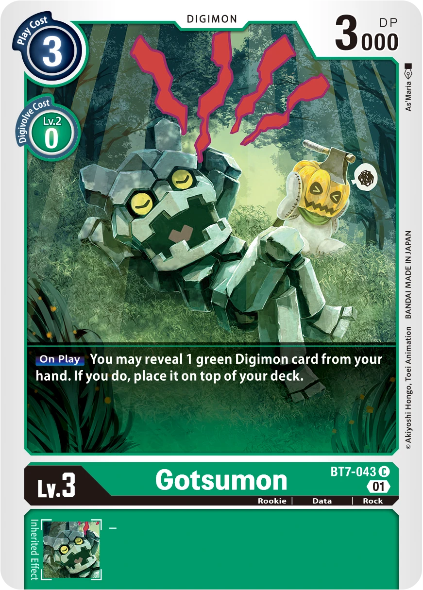 Digimon Card Game Sammelkarte BT7-043 Gotsumon