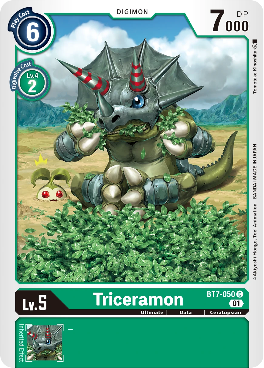 Digimon Card Game Sammelkarte BT7-050 Triceramon