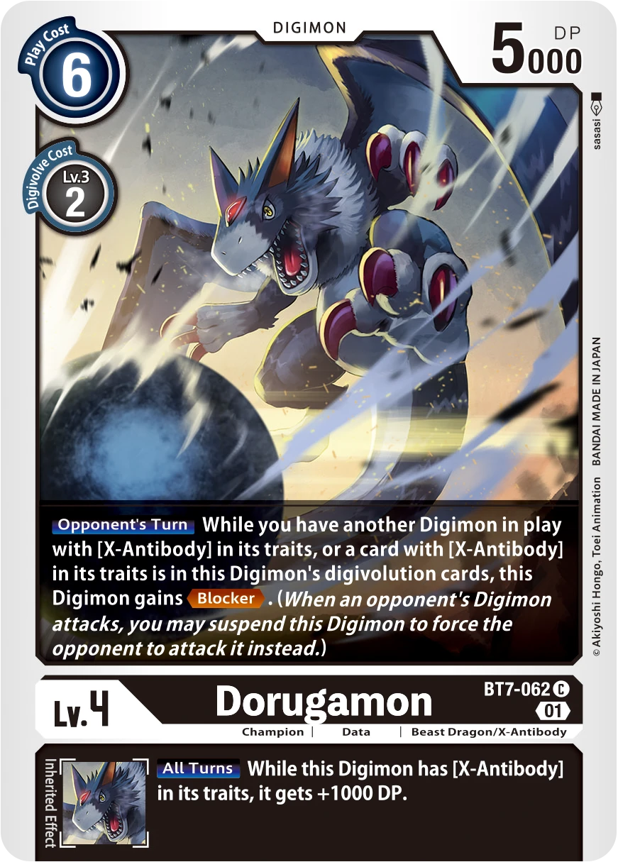 Digimon Card Game Sammelkarte BT7-062 Dorugamon