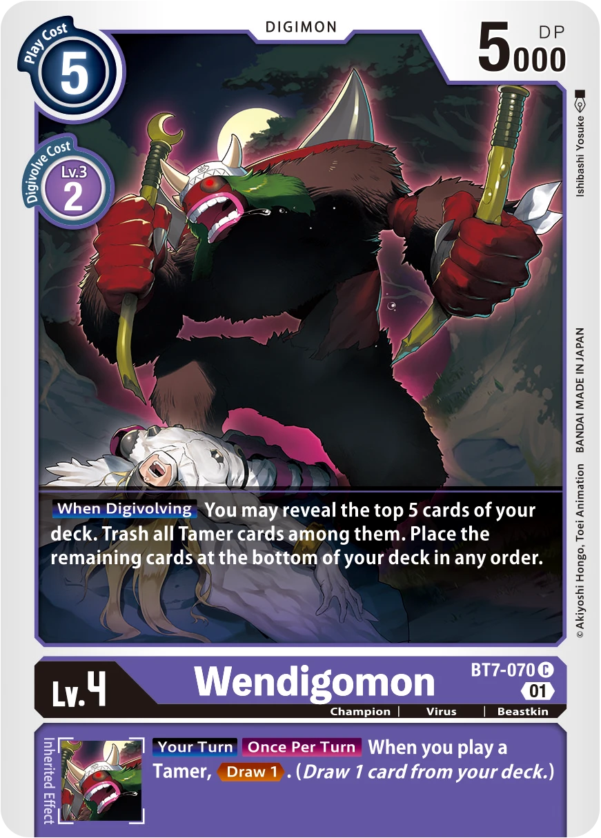 Digimon Card Game Sammelkarte BT7-070 Wendigomon